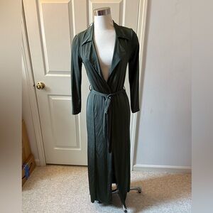 Elegant Green Maxi Jacket Sz 4 or S